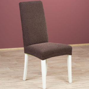 Luxusní multielastické potahy ZAFIRO čokoládové židle s opěradlem 2 ks 40 x 40 x 60 cm