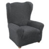Super strečové potahy GLAMOUR šedé trojkřeslo s dřevěnými rukojeťmi (š. 170 - 200 cm) - Image 2