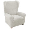 Super strečové potahy GLAMOUR smetanové dvojkřeslo s dřevěnými rukojeťmi (š. 140 - 170 cm) - Image 2