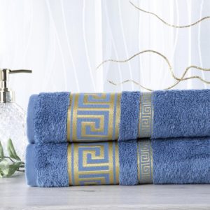 Sada 2 kusů bambusových ručníků ROMA modrá 50 x 100 cm