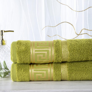 Sada 2 kusů bambusových ručníků ROMA zelená 50 x 100 cm