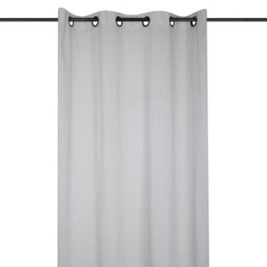 Dekorační bavlněný závěs AUBE světle šedý 140 x 260 cm sada 2 ks