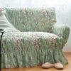 Napínací potahy s volánem FIORELA zelená rohová sedačka (š. 350 - 530 cm) - Image 2
