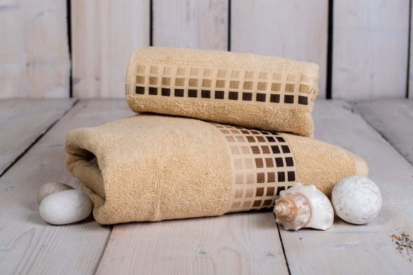 Béžový bavlněný ručník 100x50 cm Darwin - My House