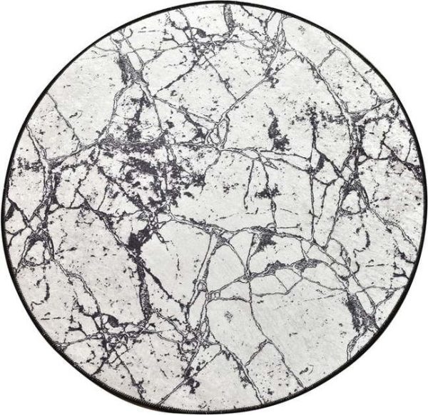 Černo-bílá koupelnová předložka Foutastic Marble Circle