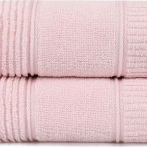 Sada 2 růžových bavlněných ručníků Foutastic Daniela