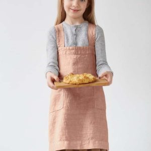 Dětská oranžová lněná zástěra Linen Tales Pinafore