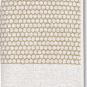 Bílo-béžová bavlněná osuška 70x140 cm Grid – Mette Ditmer Denmark