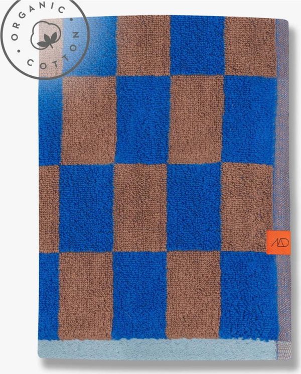Modro-hnědá osuška z bio bavlny 70x133 cm Retro – Mette Ditmer Denmark