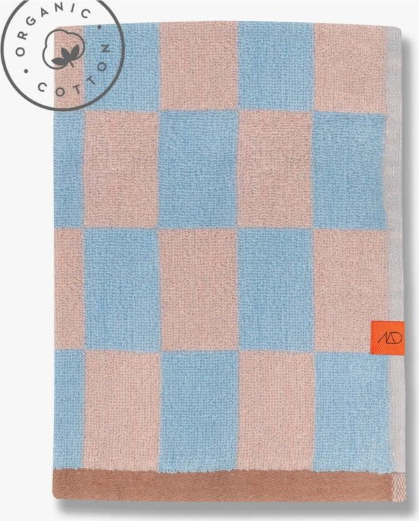 Modro-růžová osuška z bio bavlny 70x133 cm Retro – Mette Ditmer Denmark