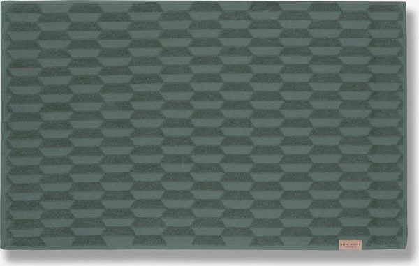 Tmavě zelená koupelnová předložka 50x80 cm Geo – Mette Ditmer Denmark