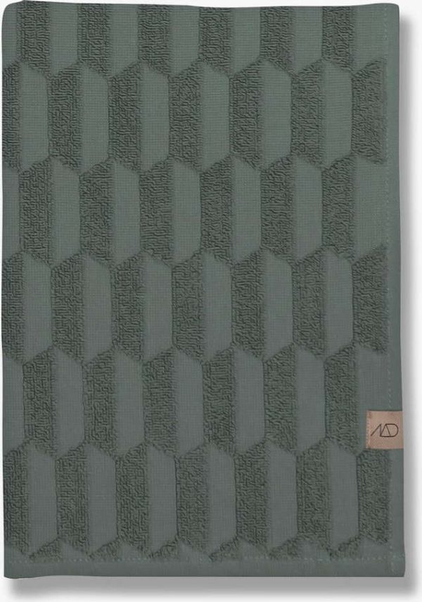 Tmavě zelené bavlněné ručníky v sadě 2 ks 35x55 cm Geo – Mette Ditmer Denmark