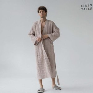 Béžový župan velikost L/XL Honeycomb – Linen Tales