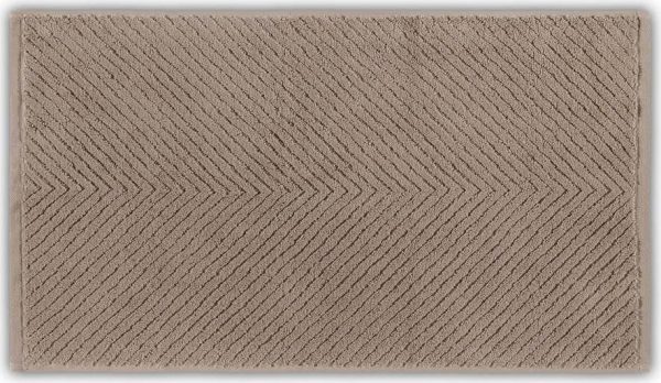 Hnědý bavlněný ručník 71x40 cm Chevron - Foutastic
