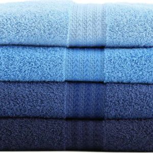 Sada 4 modrých bavlněných ručníků Foutastic Sky