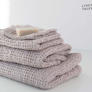 Světle růžové ručníky a osušky v sadě 3 ks Honeycomb – Linen Tales