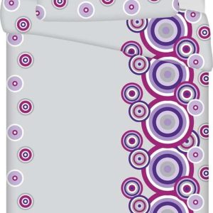 Bílo-fialové krepové povlečení na jednolůžko 140x200 cm Fiora – Jerry Fabrics