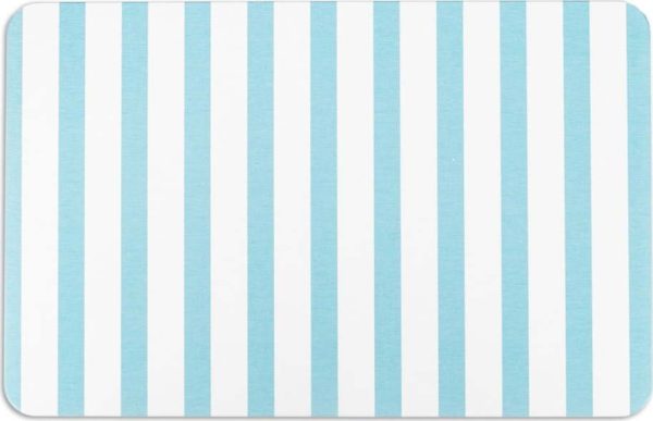 Bílo-světle modrá koupelnová předložka 39x60 cm Stripe – Artsy Doormats