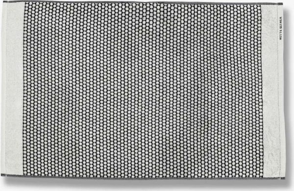 Černobílá textilní koupelnová předložka 50x80 cm Grid – Mette Ditmer Denmark