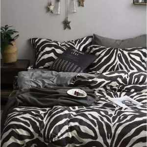 Černobílé bavlněné povlečení na dvoulůžko/prodloužené s prostěradlem 200x220 cm – Mila Home