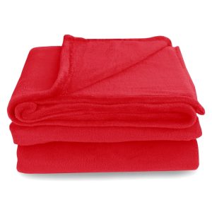 Červená deka z mikrovlákna DecoKing Mic
