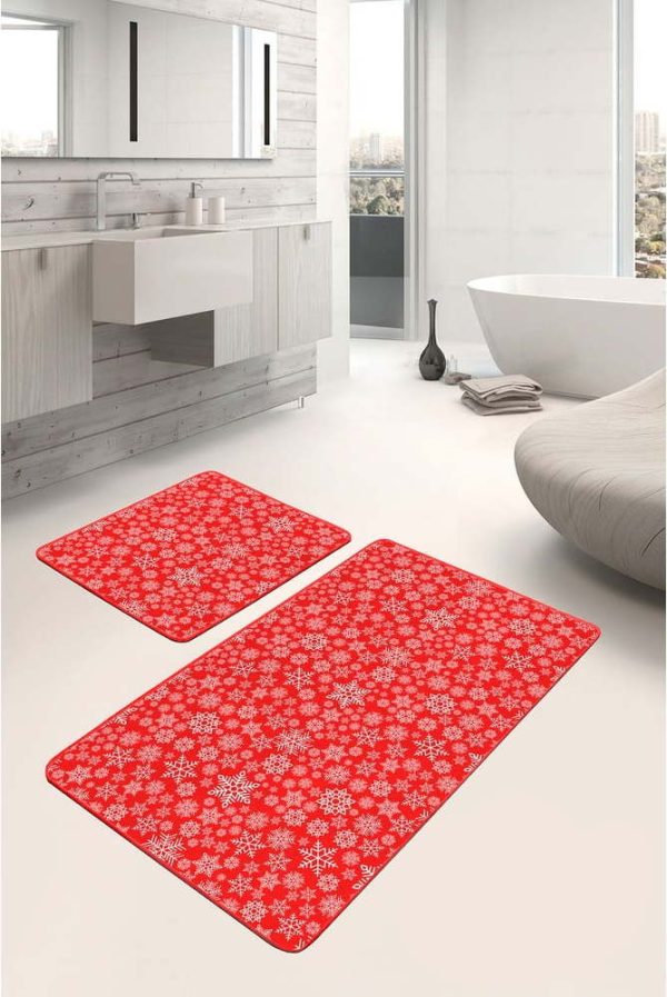 Červené koupelnové předložky v sadě 2 ks 60x100 cm – Mila Home