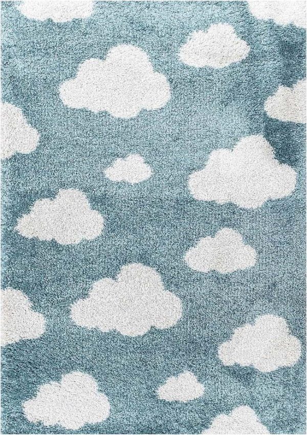 Modrý antialergenní dětský koberec 230x160 cm Clouds - Yellow Tipi
