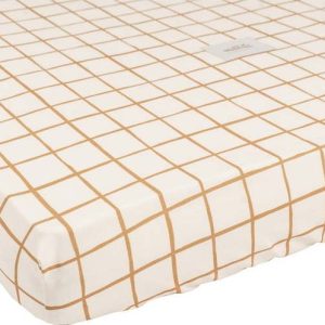 Napínací bavlněné dětské prostěradlo do postýlky 60x120 cm Camel Check – Malomi Kids