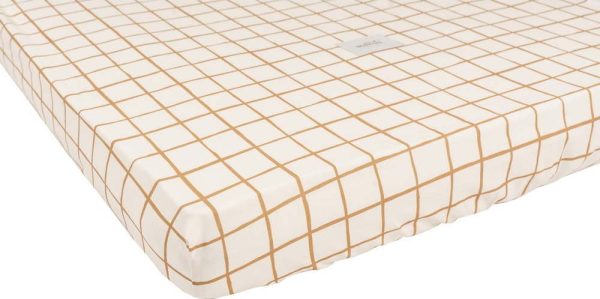 Napínací bavlněné dětské prostěradlo do postýlky 60x120 cm Camel Check – Malomi Kids