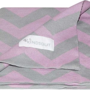 Růžovo-šedá bavlněná dětská deka Kindsgut Zigzag