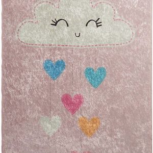 Růžový dětský protiskluzový koberec Conceptum Hypnose Baby Cloud
