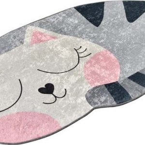 Šedý dětský protiskluzový koberec Conceptum Hypnose Big Cat