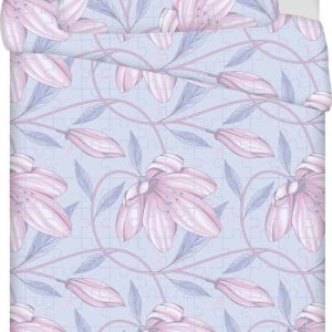 Světle modro-růžové 4dílné bavlněné povlečení na jednolůžko 140x200 cm Orona – Jerry Fabrics