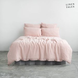 Světle růžové lněné povlečení na jednolůžko 140x200 cm – Linen Tales