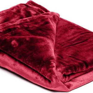 Vínově červená mikroplyšová deka My House
