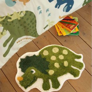 Zelený dětský koberec s motivem dinosaura Catherine Lansfield Dino