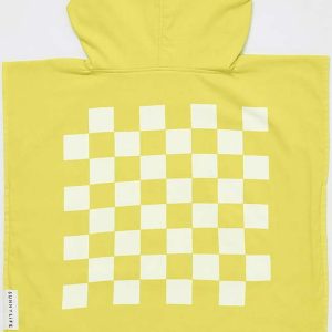 Žlutá dětská plážová osuška s kapucí Sunnylife Checkerboard