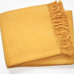 Žlutý pléd s podílem bavlny Euromant Basics