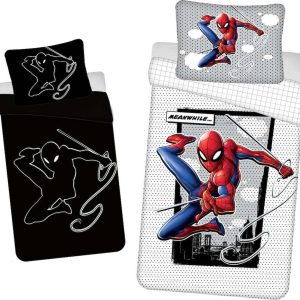 Bavlněné dětské povlečení na jednolůžko se svítícím efektem 140x200 cm Spiderman – Jerry Fabrics