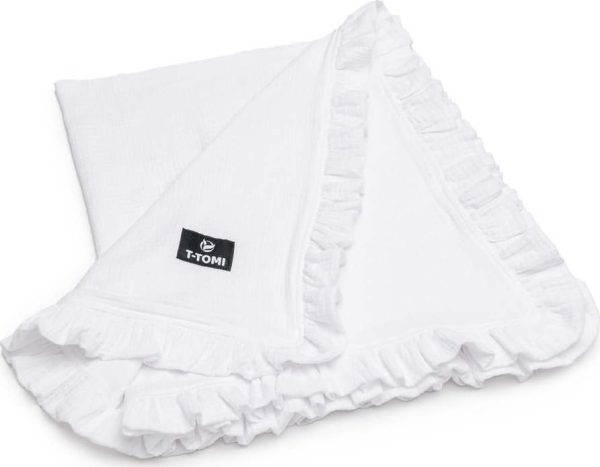 Bílá mušelínová dětská deka 80x100 cm – T-TOMI