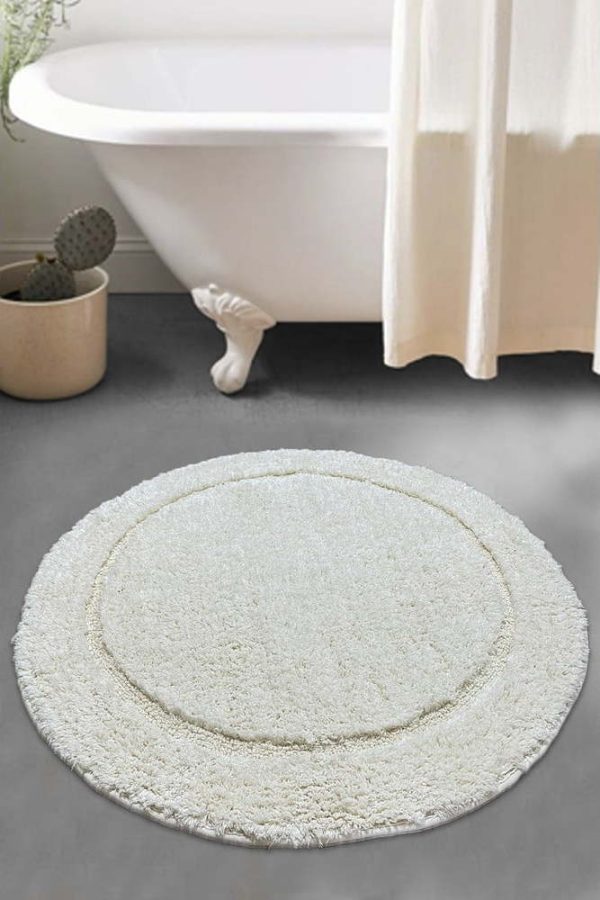 Krémová koupelnová předložka Wolle – Foutastic