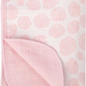 Růžová bavlněná dětská deka 120x120 cm Seashell – Mijolnir