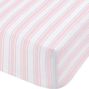 Růžovo-bílé bavlněné prostěradlo Bianca Check and Stripe