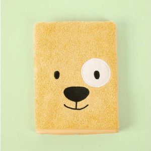 Žlutý bavlněný dětský ručník 50x75 cm Lucky – Foutastic