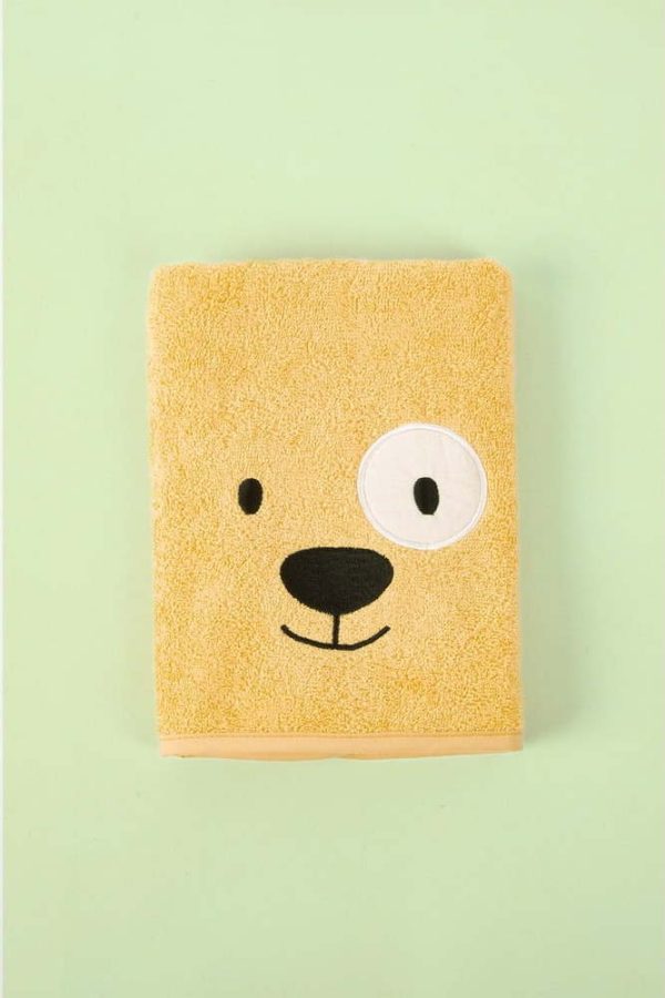 Žlutý bavlněný dětský ručník 50x75 cm Lucky – Foutastic
