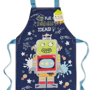 Modrá bavlněná dětská zástěra Cooksmart ® Robot