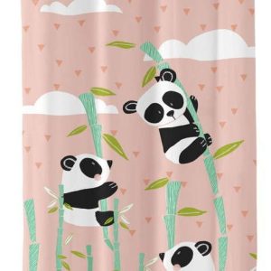 Růžový dětský bavlněný závěs Moshi Moshi Panda Garden