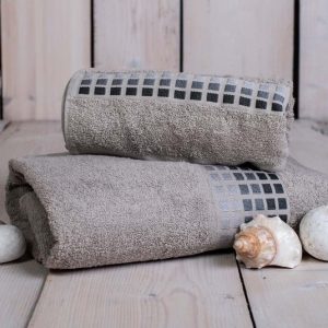 Šedý bavlněný ručník 100x50 cm Darwin - My House