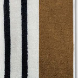 Bílo-hnědý bavlněný ručník 50x95 cm Boudoir – Mette Ditmer Denmark