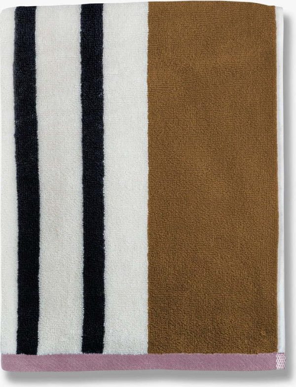 Bílo-hnědý bavlněný ručník 50x95 cm Boudoir – Mette Ditmer Denmark